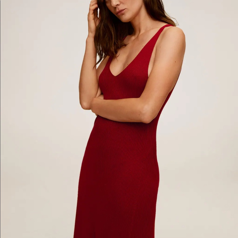 Mango Red Midi Dress